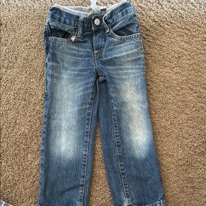 Blue Distressed Straight Leg Jeans